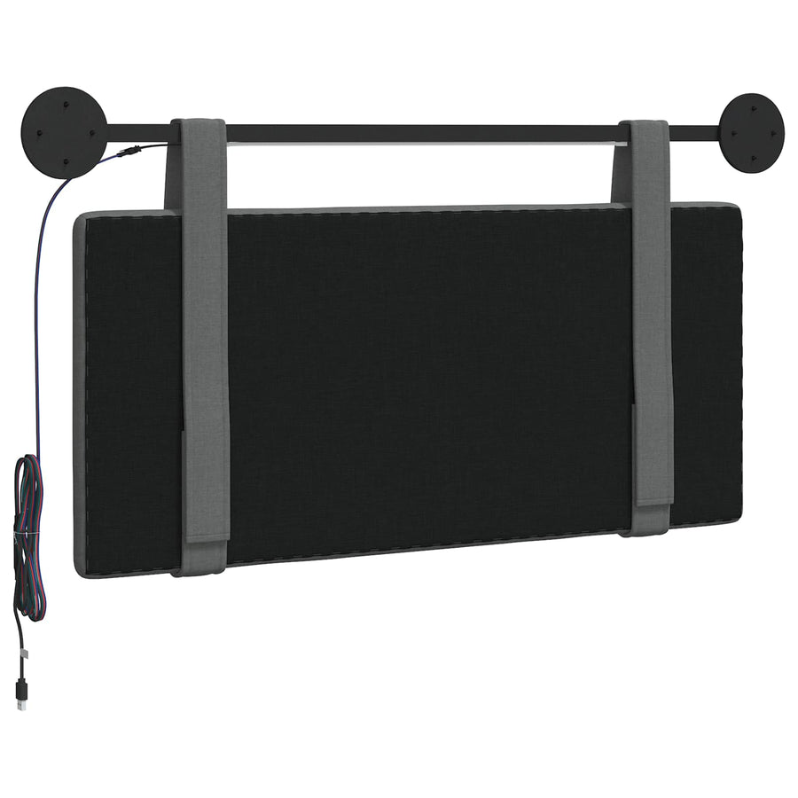 Hangend hoofdbord Met LED-verlichting Donkergrijs Stof