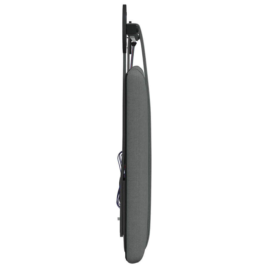 Hangend hoofdbord Met LED-verlichting Donkergrijs Stof