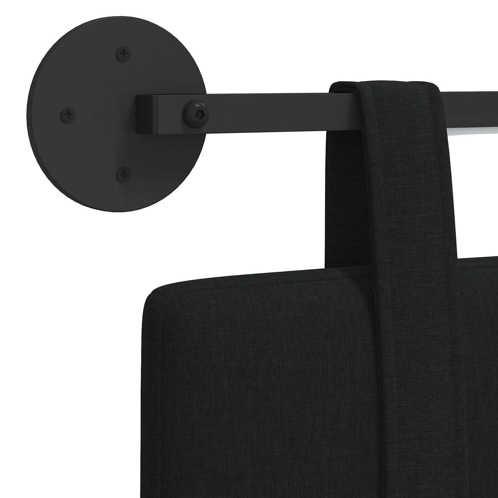 Hangend hoofdbord Met LED-verlichting Zwart Stof