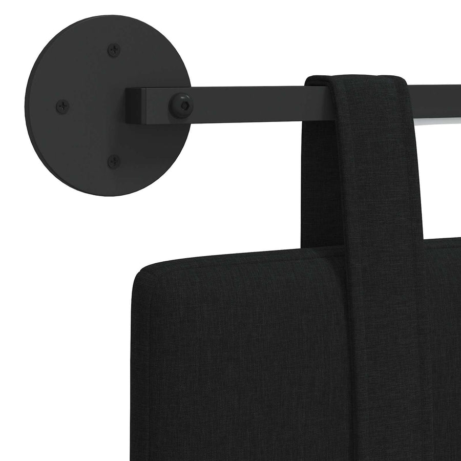 Hangend hoofdbord Met LED-verlichting Zwart Stof