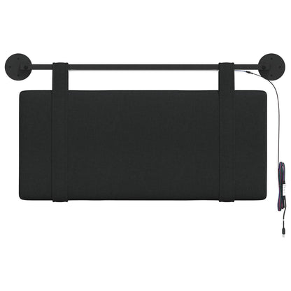 Hangend hoofdbord Met LED-verlichting Zwart Stof