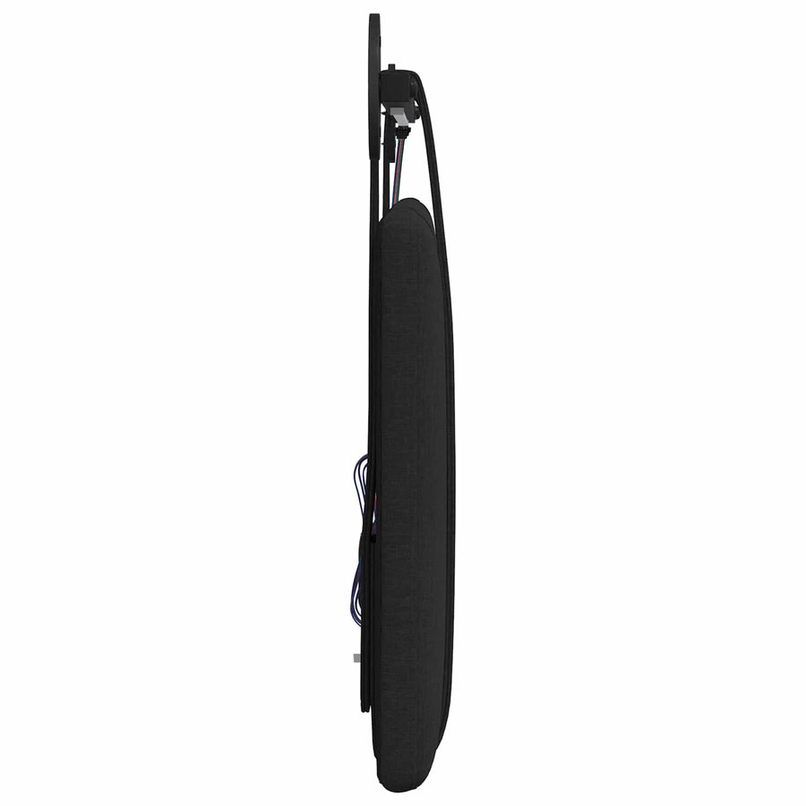 Hangend hoofdbord Met LED-verlichting Zwart Stof