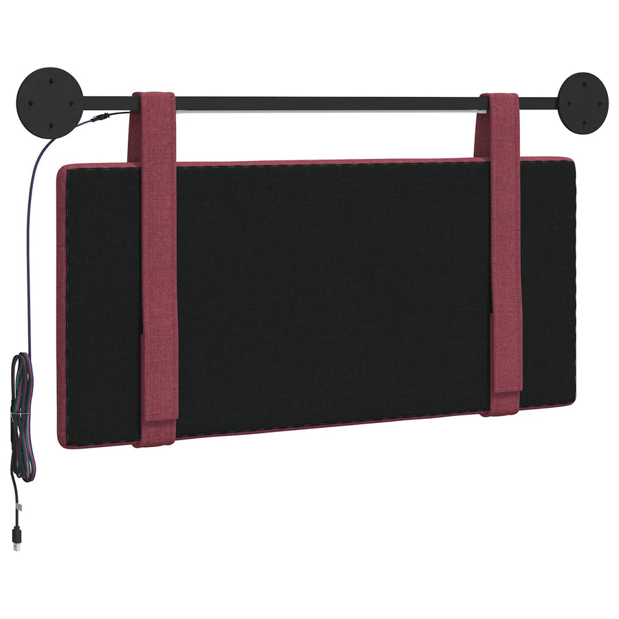 Hangend hoofdbord Met LED-verlichting Wijnrood Stof