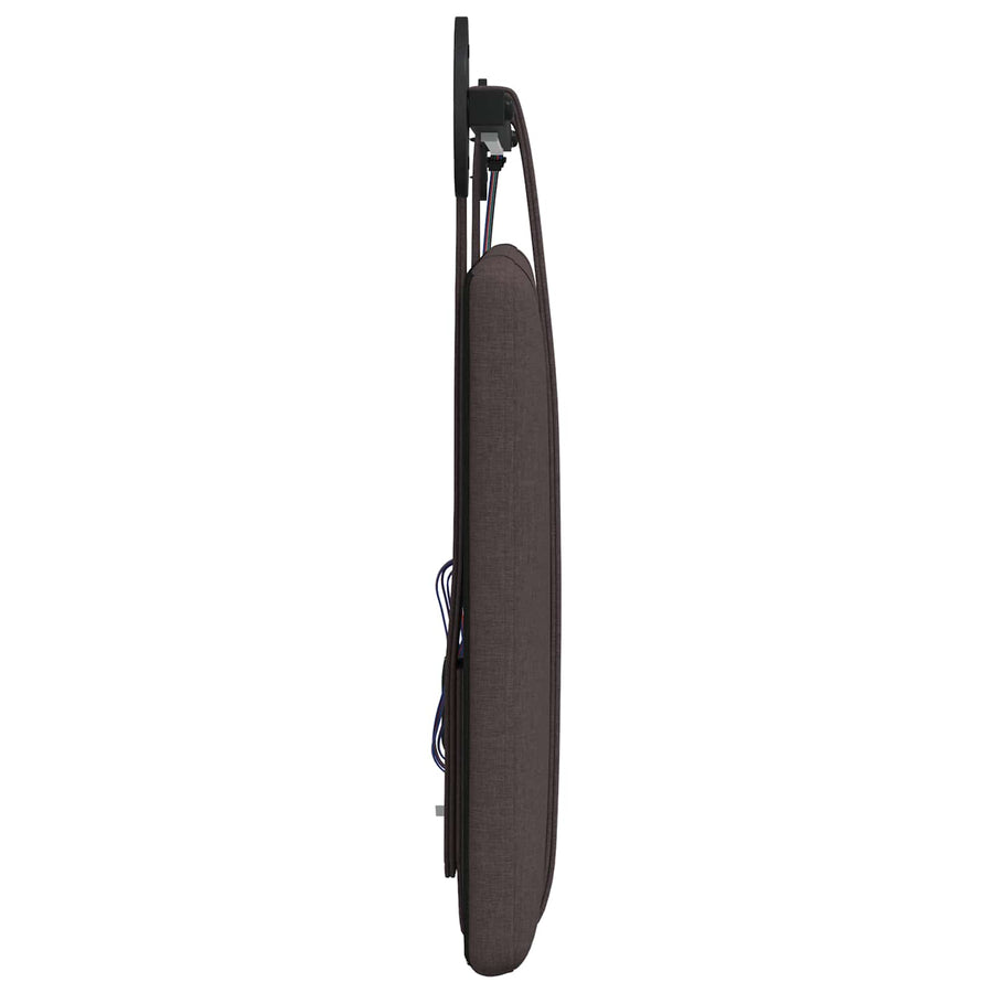 Hangend hoofdbord Met LED-verlichting Donkerbruin Stof