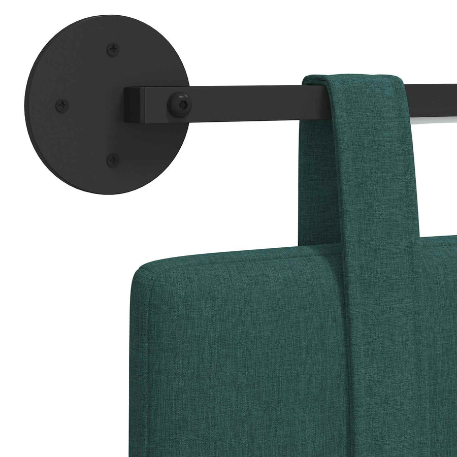 Hangend hoofdbord Met LED-verlichting Donkergroen Stof