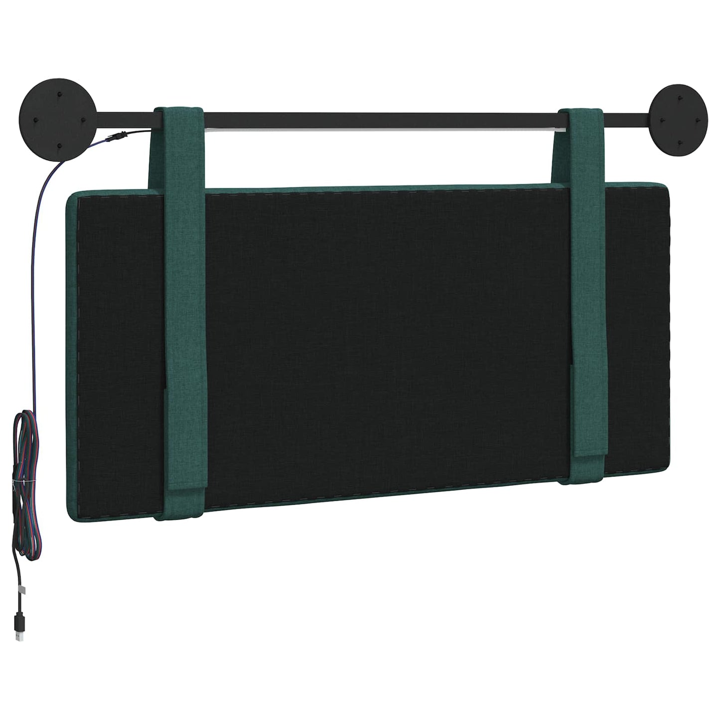 Hangend hoofdbord Met LED-verlichting Donkergroen Stof