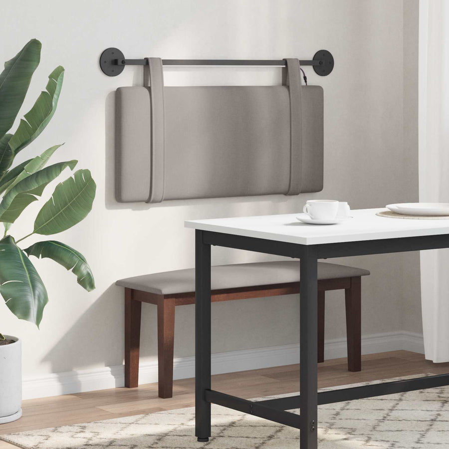 Hangend hoofdbord Met LED-verlichting Taupe Stof