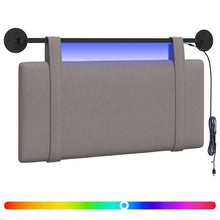 Hangend hoofdbord Met LED-verlichting Taupe Stof
