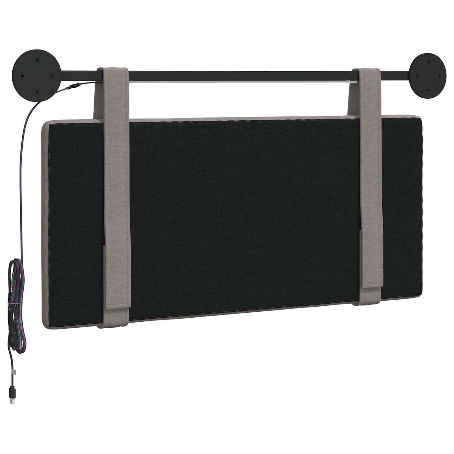 Hangend hoofdbord Met LED-verlichting Taupe Stof