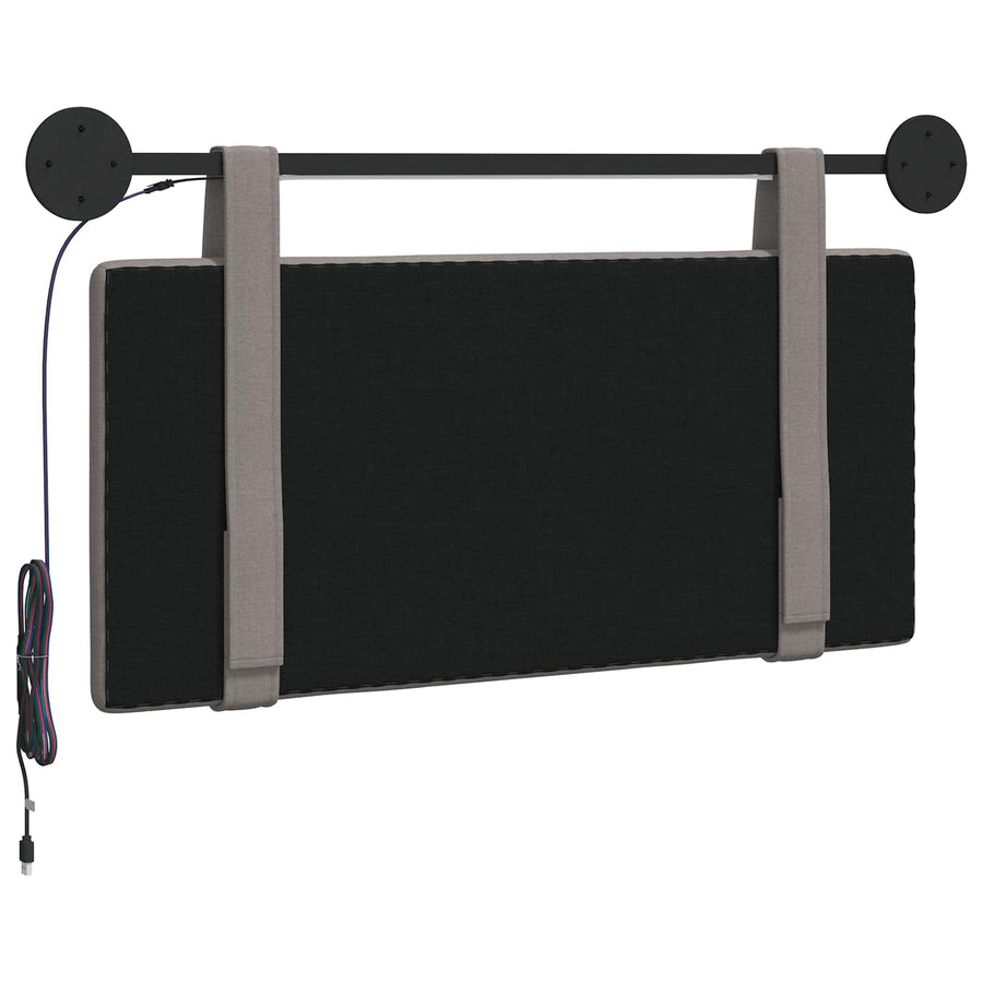 Hangend hoofdbord Met LED-verlichting Taupe Stof