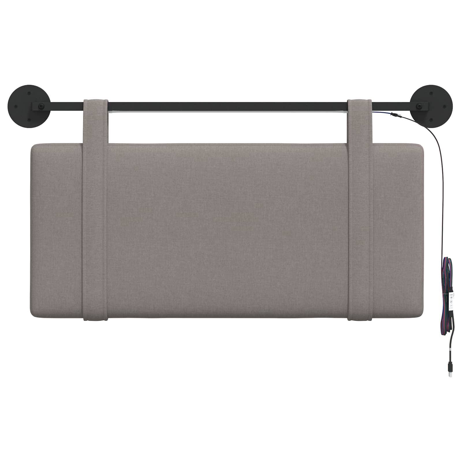Hangend hoofdbord Met LED-verlichting Taupe Stof