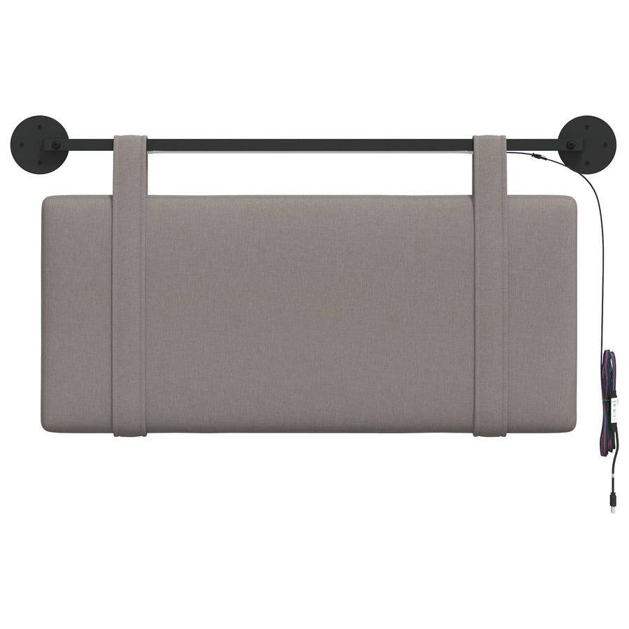 Hangend hoofdbord Met LED-verlichting Taupe Stof