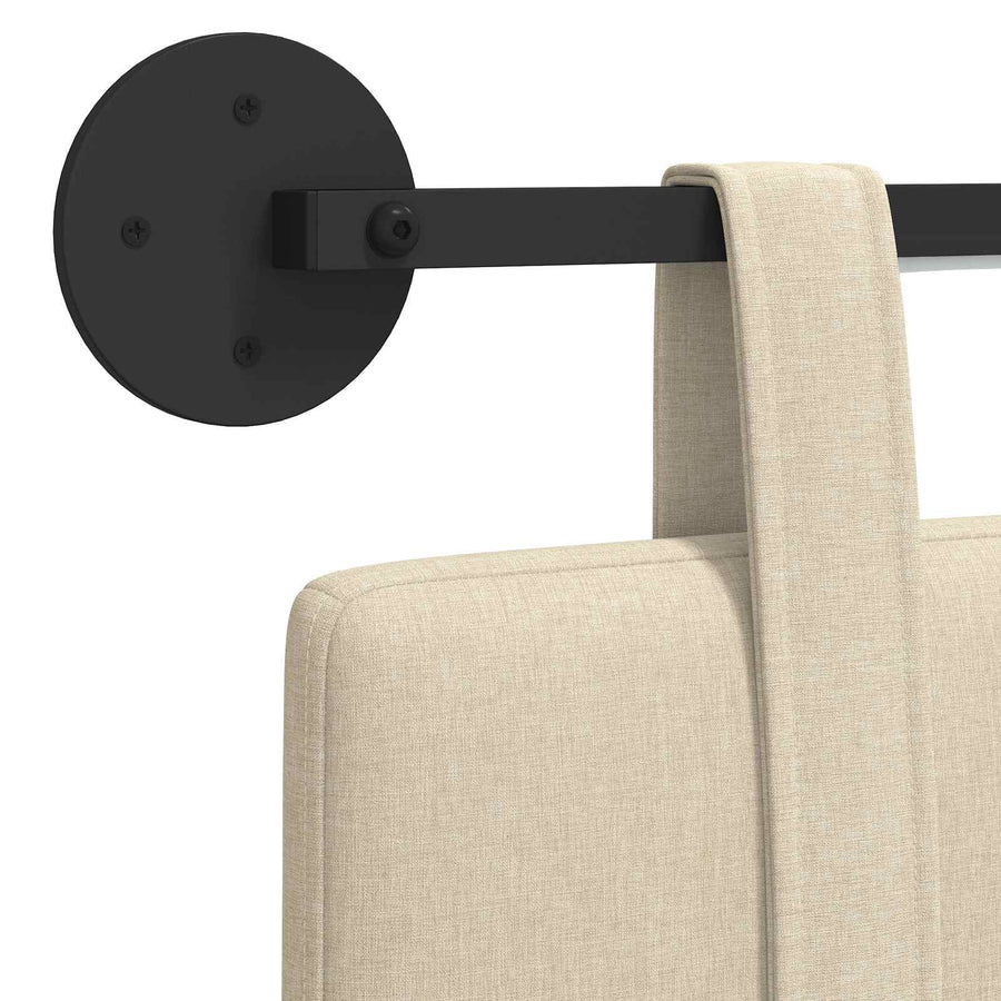 Hangend hoofdbord Met LED-verlichting Crèmekleurig Stof
