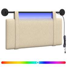 Hangend hoofdbord Met LED-verlichting Crèmekleurig Stof