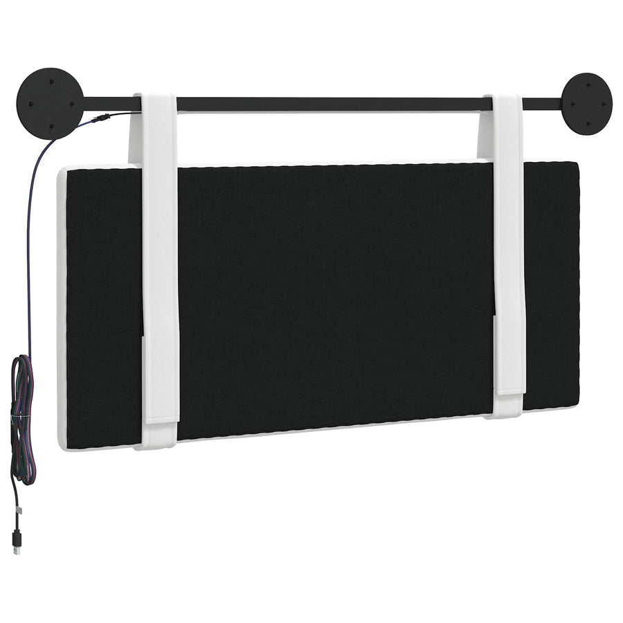 Hangend hoofdbord Met LED-verlichting Wit Stof