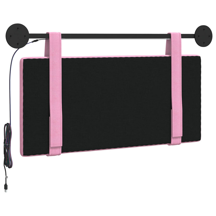 Hangend hoofdbord Met LED-verlichting Roze Stof