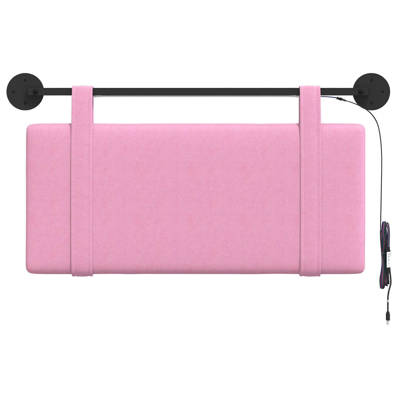 Hangend hoofdbord Met LED-verlichting Roze Stof