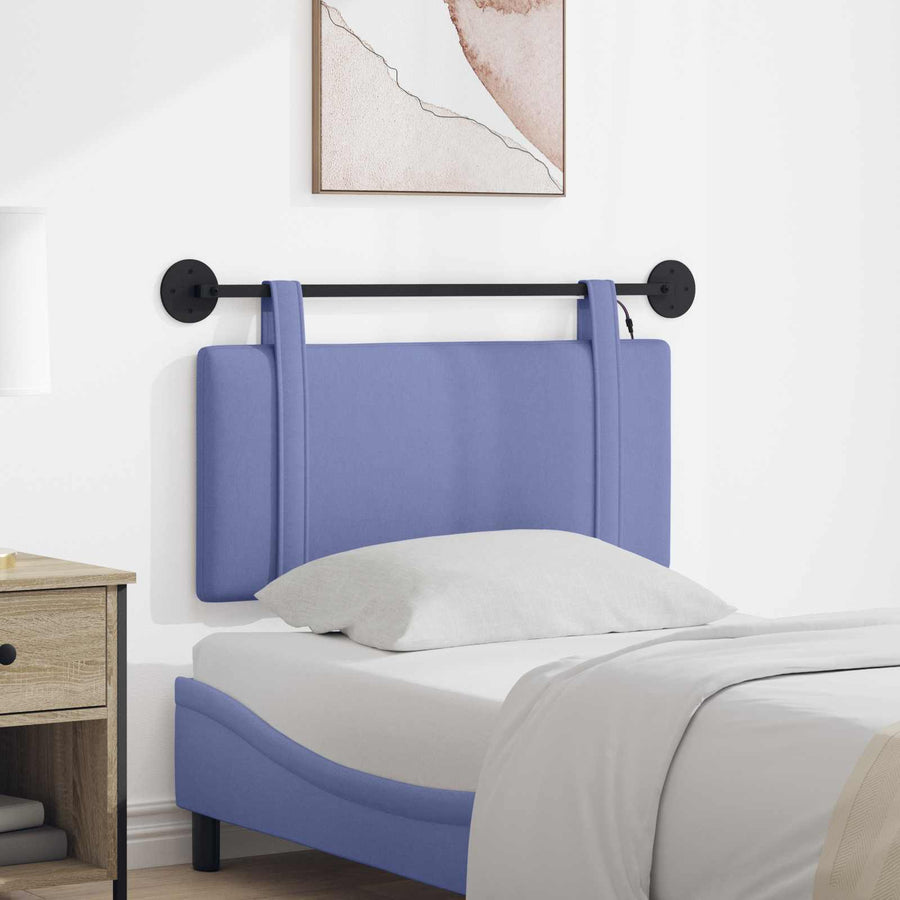 Hangend hoofdbord Met LED-verlichting Jeans Blauw Stof
