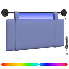 Hangend hoofdbord Met LED-verlichting Jeans Blauw Stof
