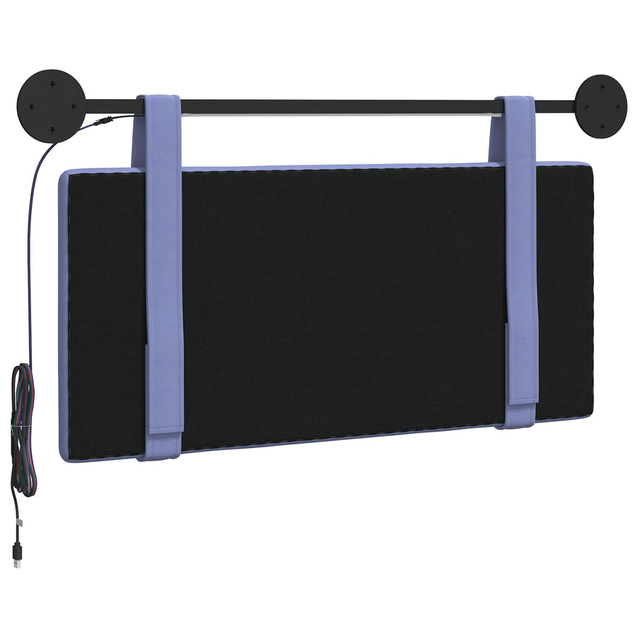 Hangend hoofdbord Met LED-verlichting Jeans Blauw Stof