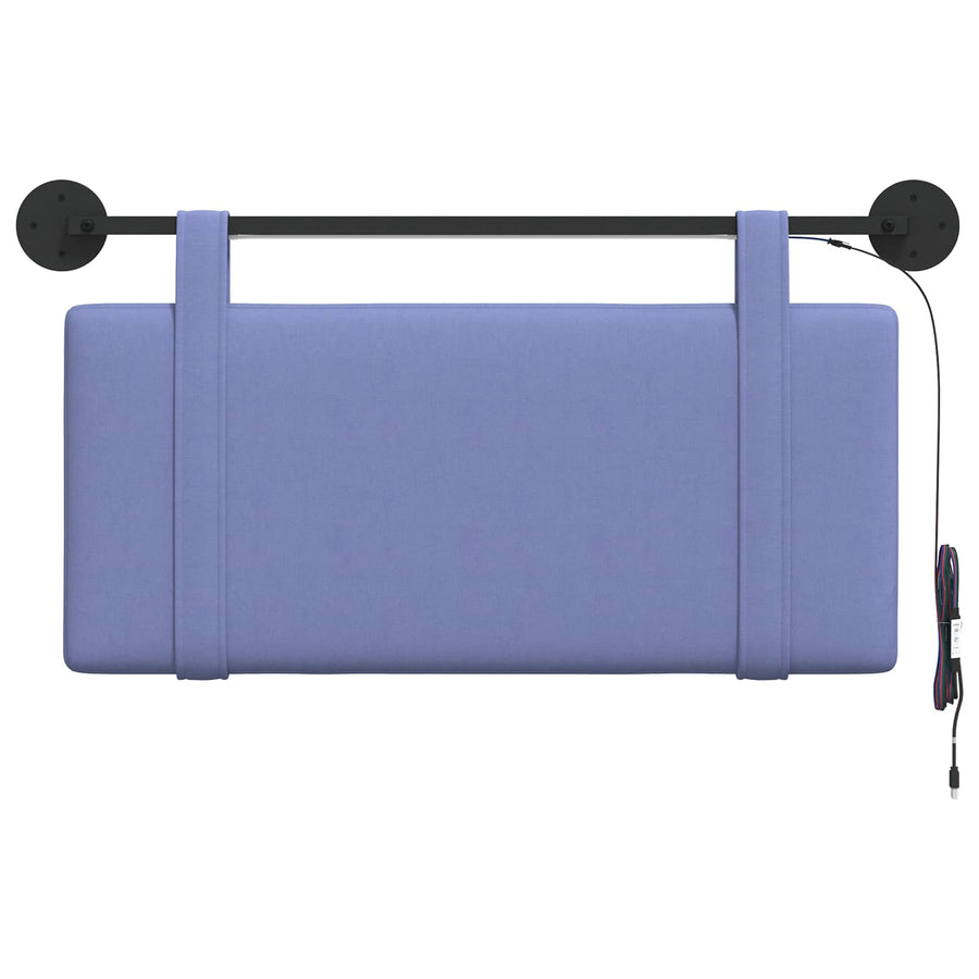 Hangend hoofdbord Met LED-verlichting Jeans Blauw Stof