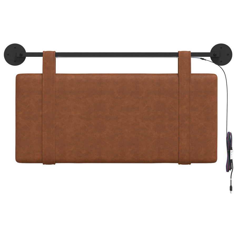 Hangend hoofdbord Met LED-verlichting Bruin Antiek PU