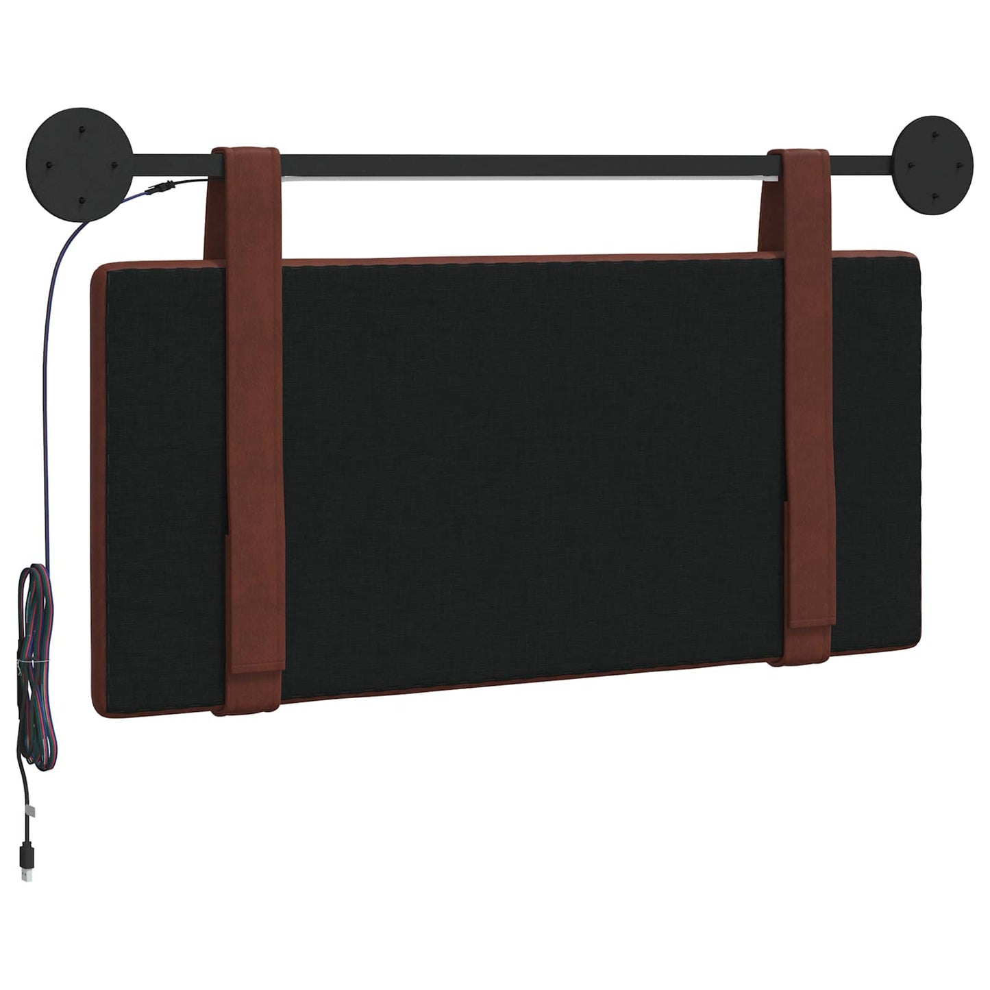 Hangend hoofdbord Met LED-verlichting Glanzend Bruin Antiek PU