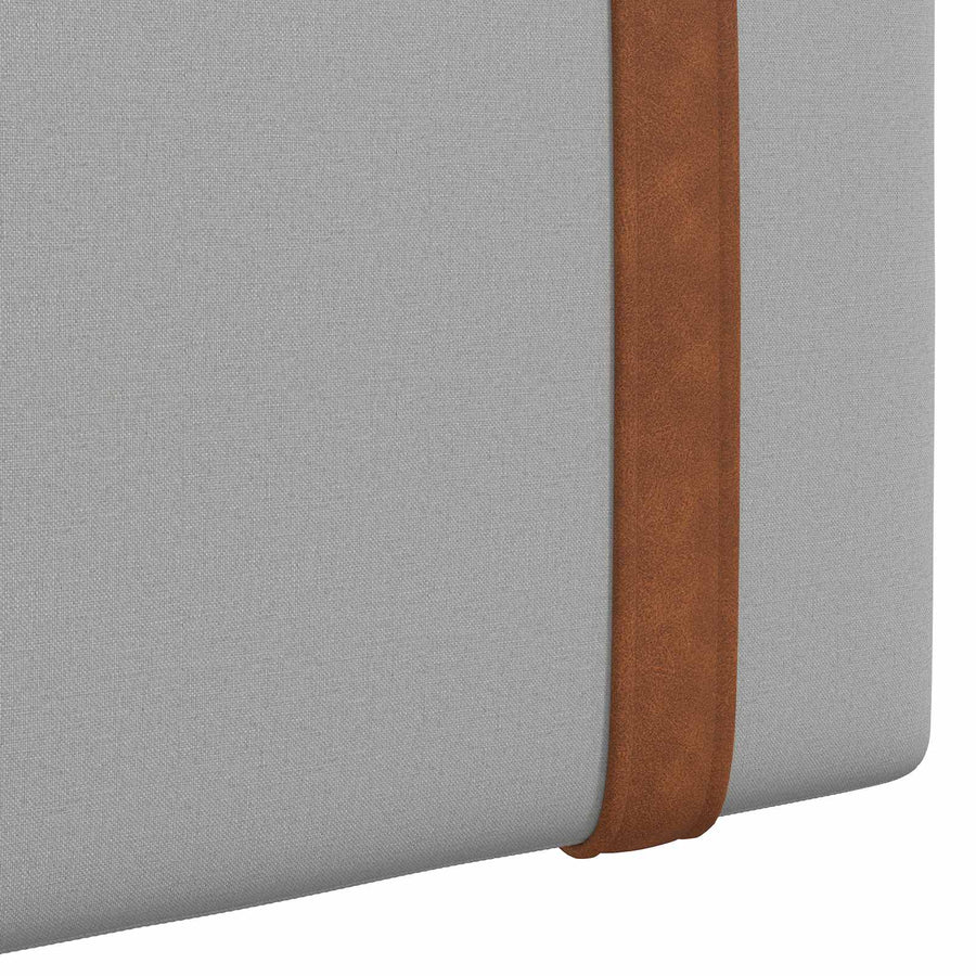 Hangend hoofdbord Met LED-verlichting Wolkengrijs Antiek PU