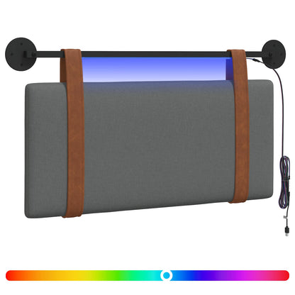 Hangend hoofdbord Met LED-verlichting Donkergrijs Antiek PU