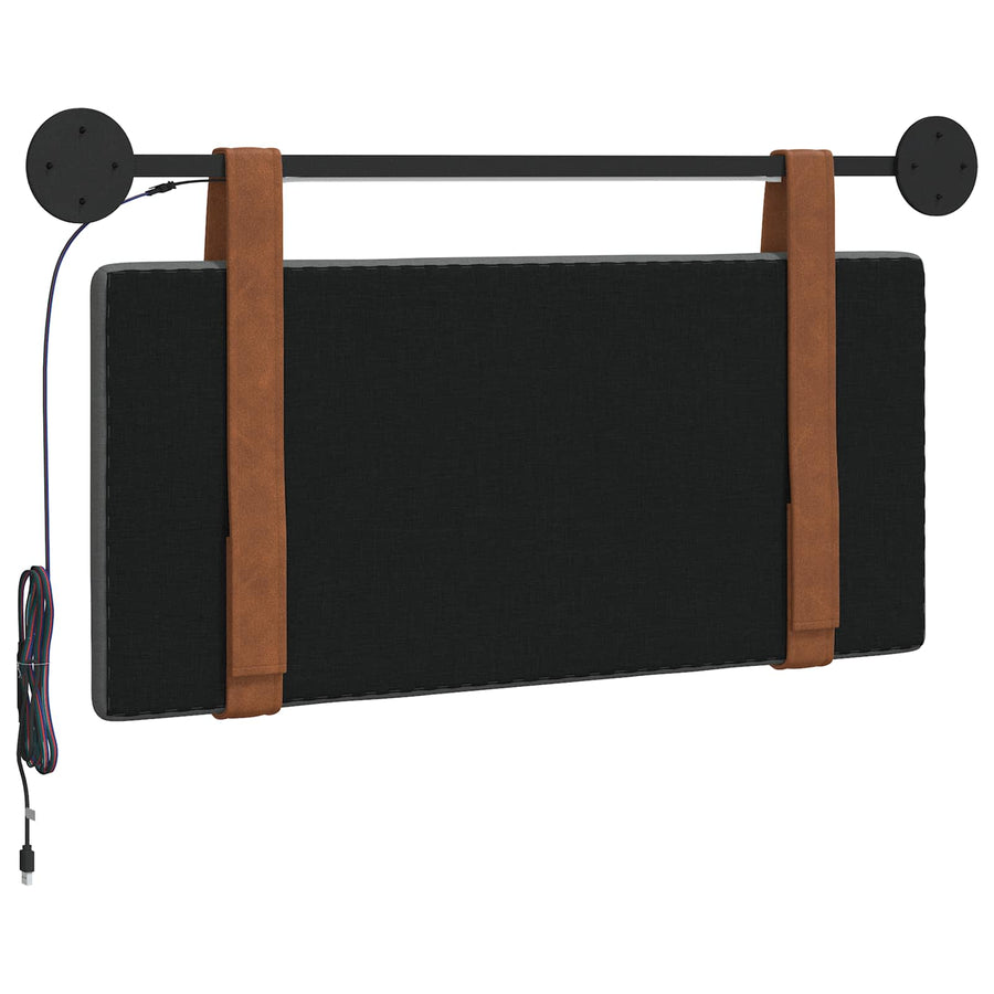 Hangend hoofdbord Met LED-verlichting Donkergrijs Antiek PU