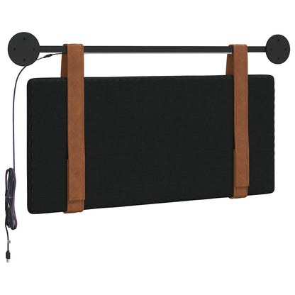 Hangend hoofdbord Met LED-verlichting Zwart Antiek PU