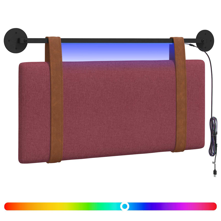 Hangend hoofdbord Met LED-verlichting Wijnrood Antiek PU