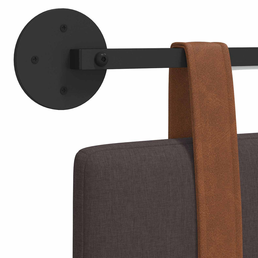 Hangend hoofdbord Met LED-verlichting Donkerbruin Antiek PU