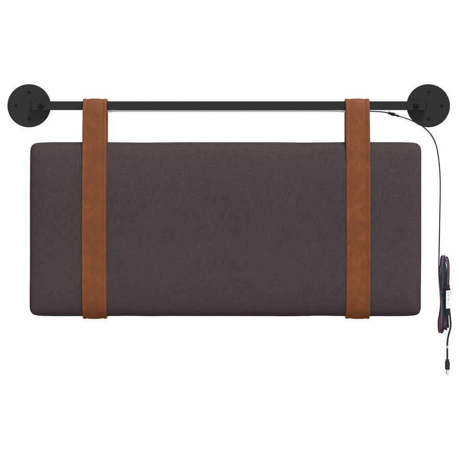 Hangend hoofdbord Met LED-verlichting Donkerbruin Antiek PU