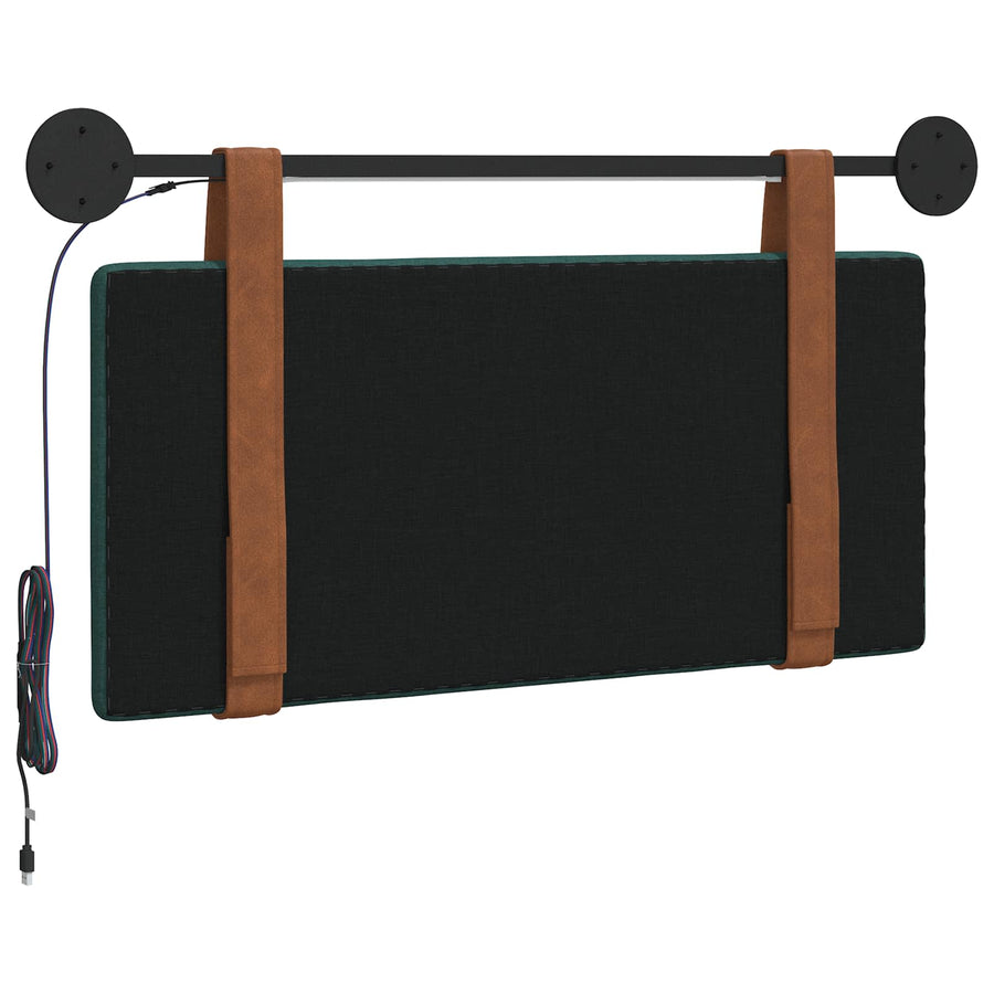 Hangend hoofdbord Met LED-verlichting Donkergroen Antiek PU