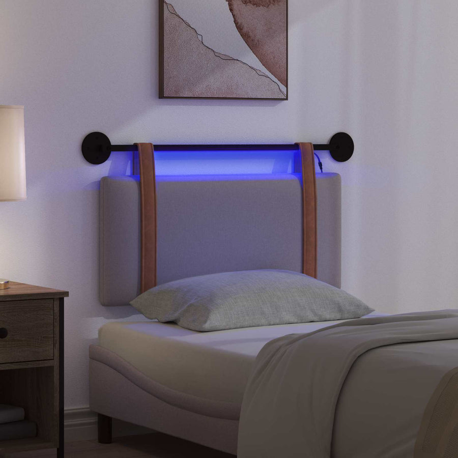Hangend hoofdbord Met LED-verlichting Taupe Antiek PU