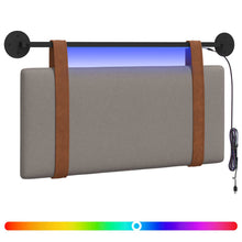 Hangend hoofdbord Met LED-verlichting Taupe Antiek PU