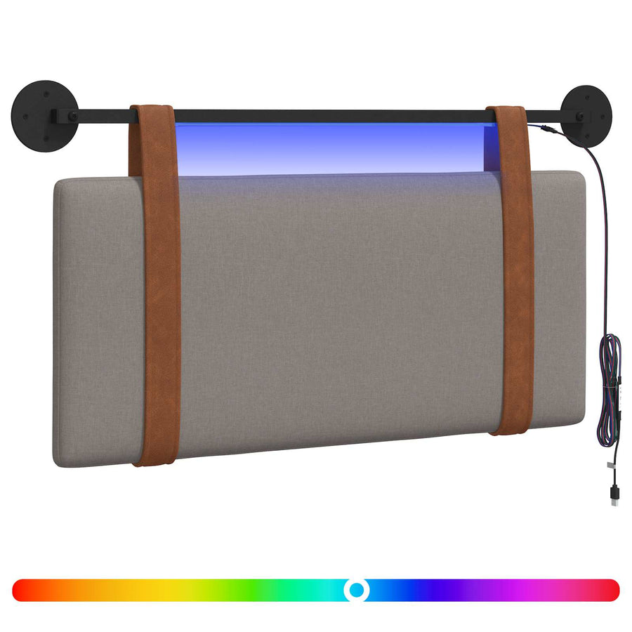 Hangend hoofdbord Met LED-verlichting Taupe Antiek PU