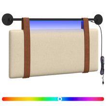Hangend hoofdbord Met LED-verlichting Crèmekleurig Antiek PU