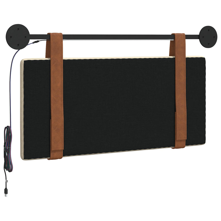 Hangend hoofdbord Met LED-verlichting Crèmekleurig Antiek PU