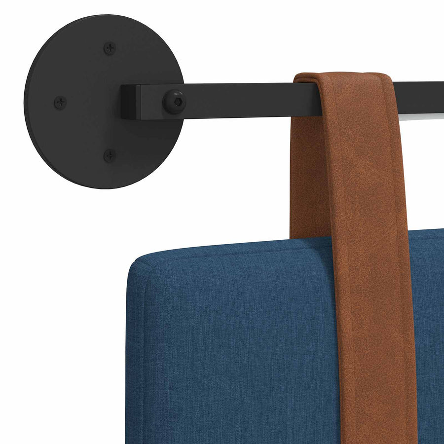 Hangend hoofdbord Met LED-verlichting Blauw Antiek PU