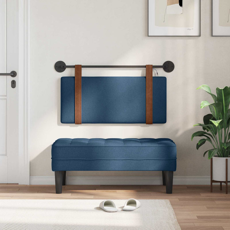 Hangend hoofdbord Met LED-verlichting Blauw Antiek PU