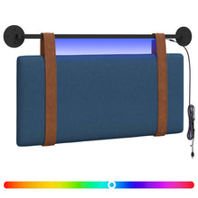 Hangend hoofdbord Met LED-verlichting Blauw Antiek PU