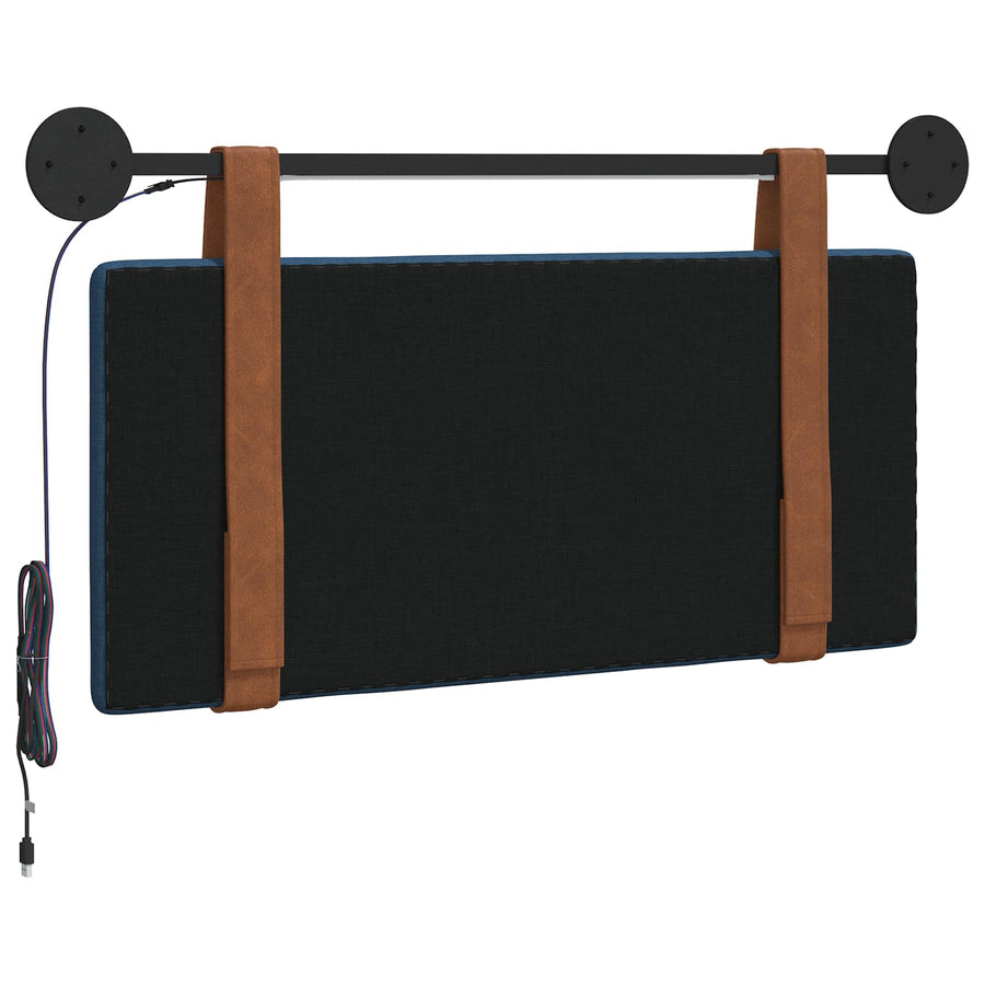 Hangend hoofdbord Met LED-verlichting Blauw Antiek PU