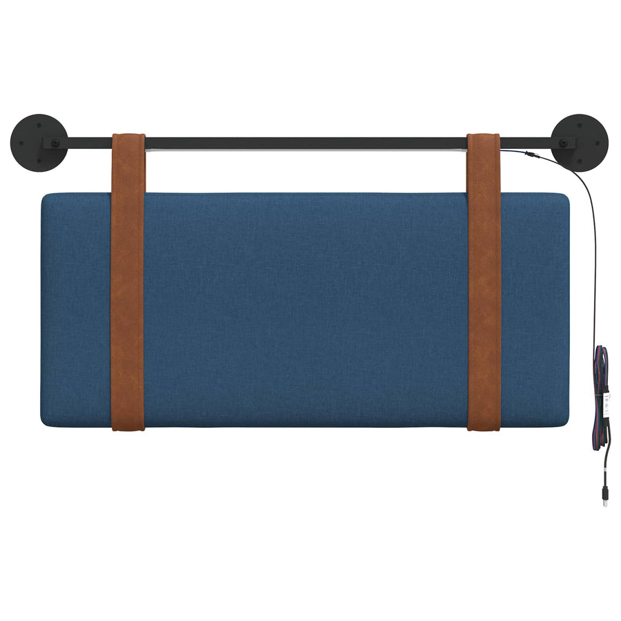 Hangend hoofdbord Met LED-verlichting Blauw Antiek PU