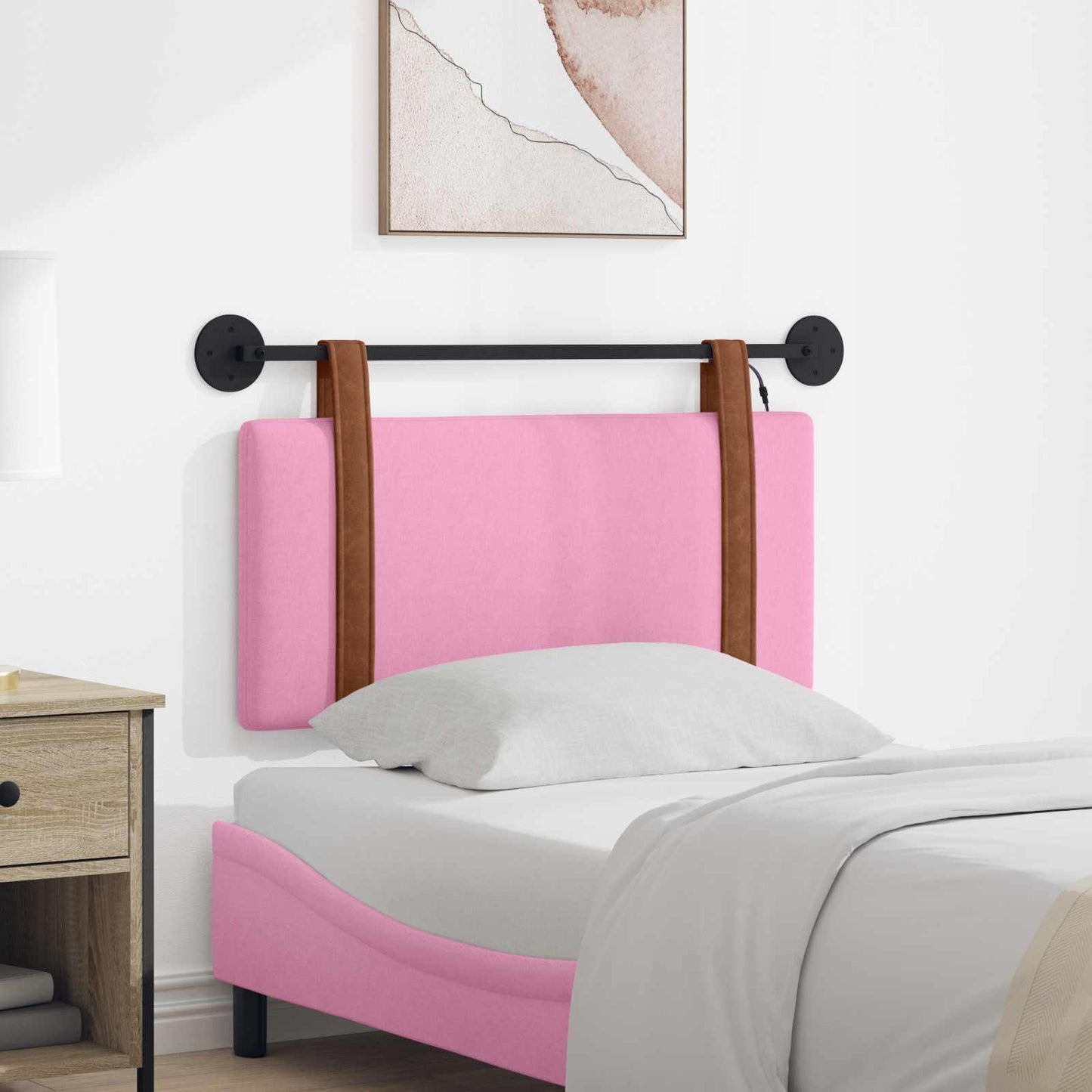 Hangend hoofdbord Met LED-verlichting Roze Antiek PU