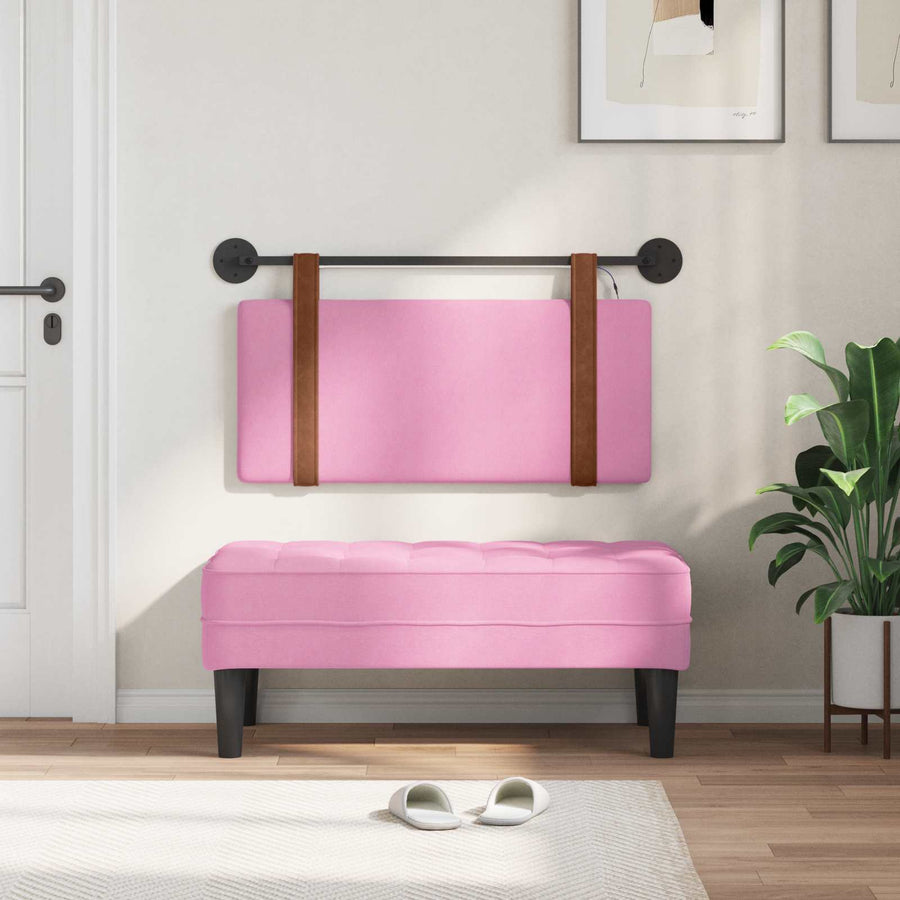 Hangend hoofdbord Met LED-verlichting Roze Antiek PU