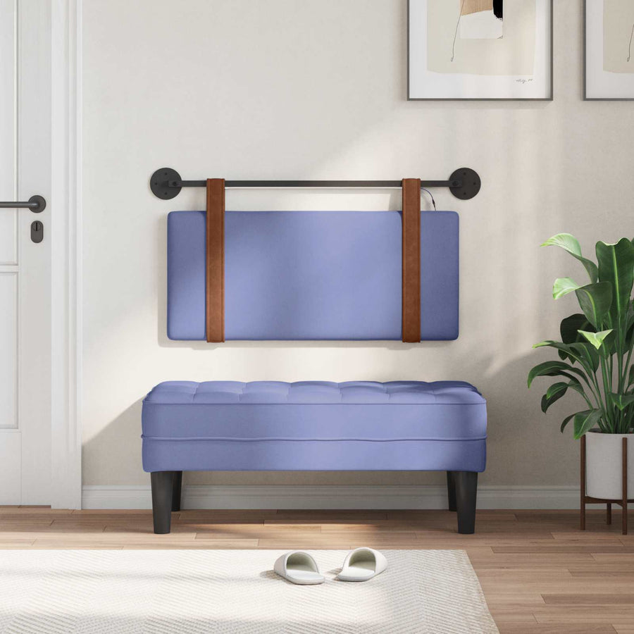 Hangend hoofdbord Met LED-verlichting Jeans Blauw Antiek PU
