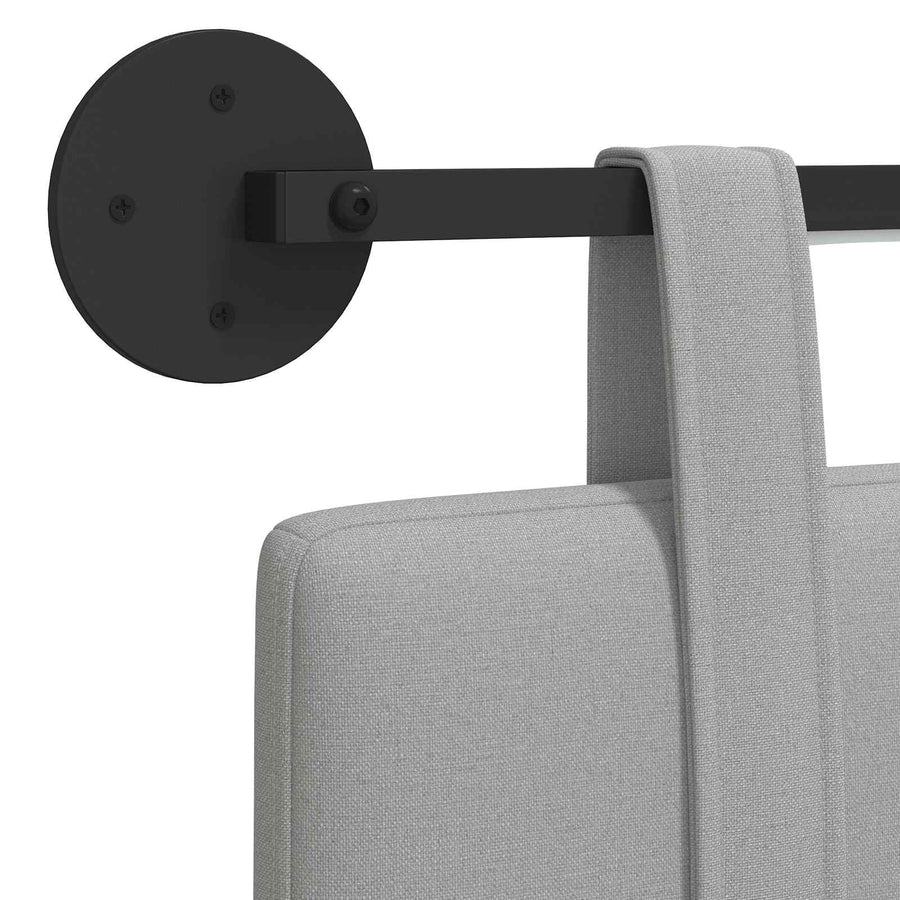 Hangend hoofdbord Met LED-verlichting Wolkengrijs Stof