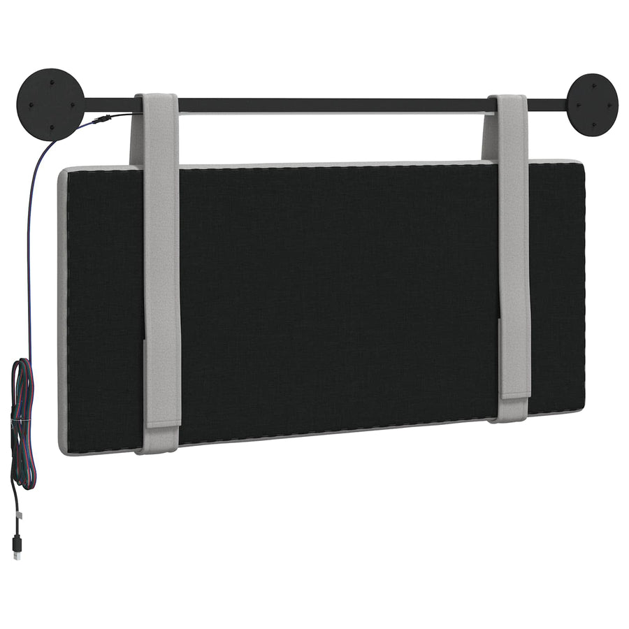 Hangend hoofdbord Met LED-verlichting Wolkengrijs Stof